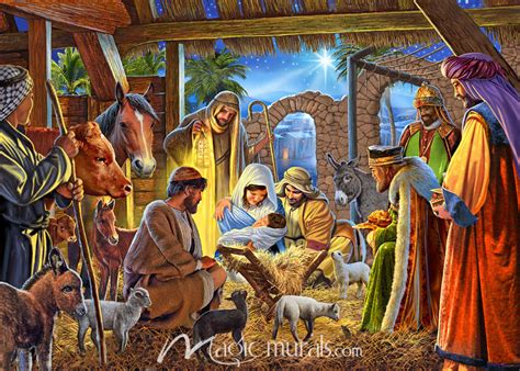 Nativity Scene Wallpaper Wall Mural By Magic Murals