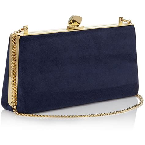 Jimmy Choo Celeste Clutch In Navy Suede UFO No More