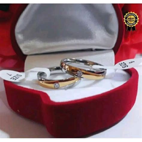 Jual Cincincouple Tunangan Nikah Pasangan Titanium Hadiah Untuk