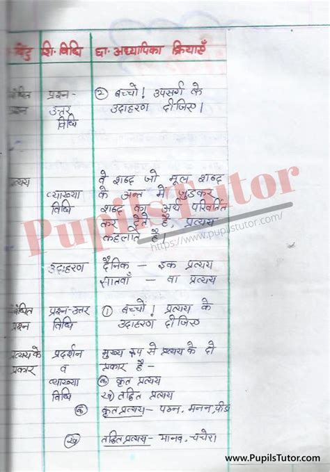 Shabd Hindi Lesson Plan For B Ed Deled First Year Second Year St To