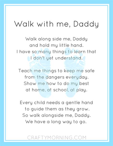 Walk Alongside Me Daddy Poem Free Printable