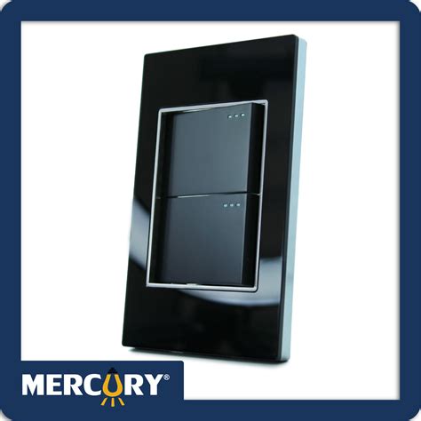 Interruptor Doble Conmutable Mercury Black Mirror Luminaplus