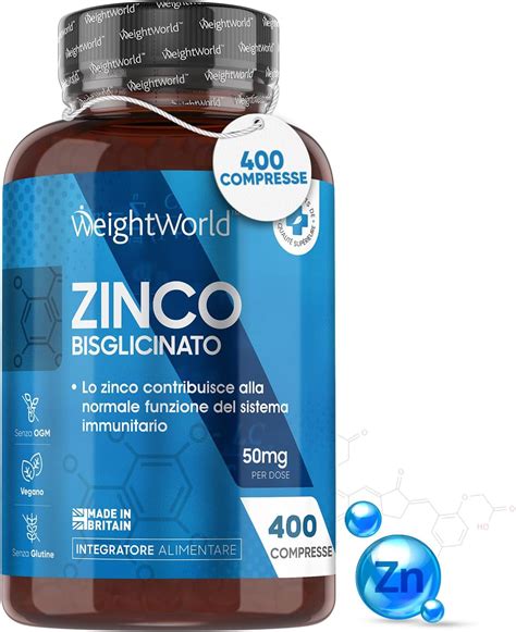 Zinco Integratore In 400 Compresse Di Zinco Bisglicinato Vegano Scorta