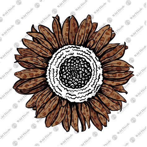 Leopard Print Sunflower SVG Sunflower Sublimation Etsy