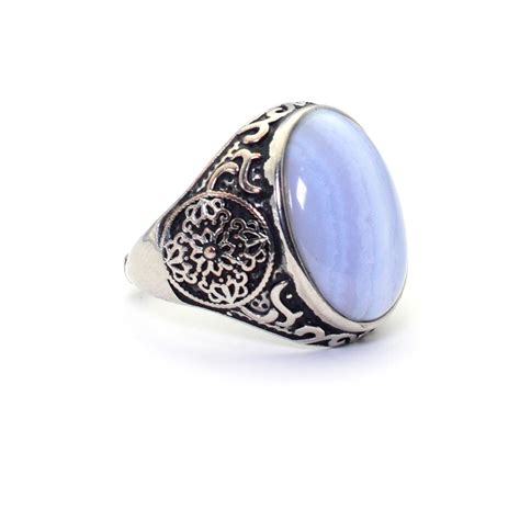 Blue Lace Agate Ring For Communication Clarity Confidence