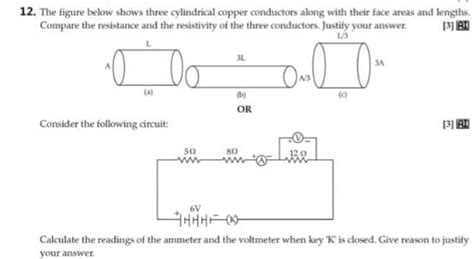 The Figure Below Shows Three Cylindrical Copper Conductors Along With