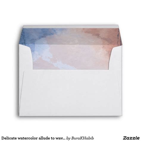 Delicate Watercolor Allude To Waves Envelope Custom