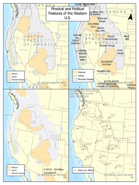 Maps of Physical Features and Political Boundaries in The Western US | PDF