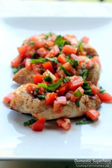 Skinny Bruschetta Chicken Easy Healthy Meal • Domestic Superhero