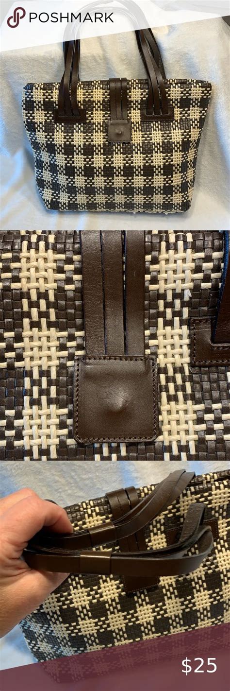 Pancani Made In Italy Beautiful Weaved Bag Leather Trim In Excellent