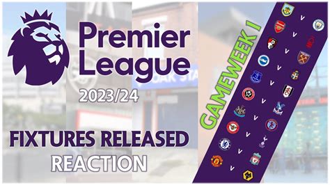 2023 24 Premier League Fixtures Released Reaction 😲😲 Youtube