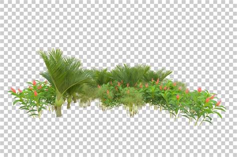 Premium PSD | Foliage island isolated on white background 3d rendering ...