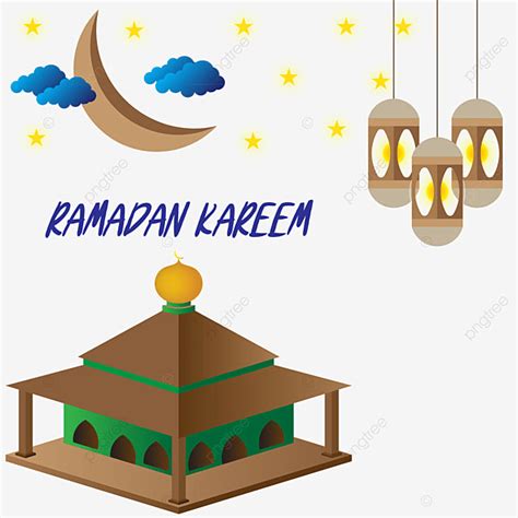 Elegante Ramadan Kareem Con Luna Dorada Y L Mpara Para La Ilustraci N