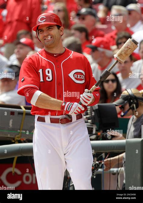 Cincinnati Reds First Baseman Joey Votto 19 In Action Against The Houston Astros In A Major