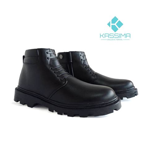 Kassima Sepatu PDH Pria Dinas Kantoran Radial Tali Mati Ankle Boot