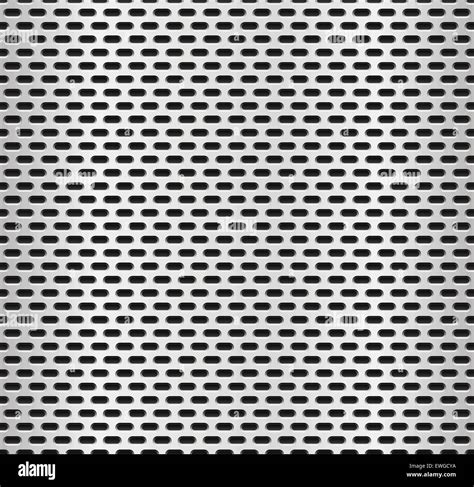 Seamless Metal Swatch Perforated Metal Pattern With Black Holes Stock