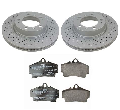 SHW OEM Front Brake Kit Drilled 318mm Disc Rotors Genuine Pad Set For