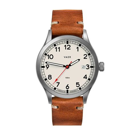 VAER Watches C5 Heritage + Leather Strap - White | Huckberry