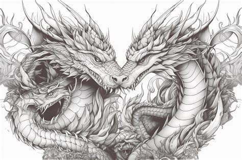 Premium Ai Image A Drawing Of Two Dragons With The Words Dragon On