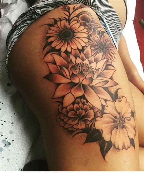 Pin By Stunna Girl On Yatted Beautiful Flower Tattoos Flower Thigh