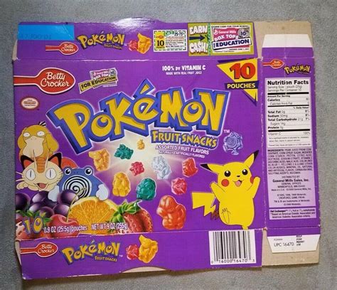 POKEMON Fruit Snacks Box Betty Crocker Vintage Nintendo | #3836675652