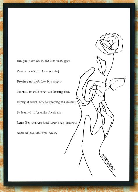 The Rose That Grew From Concrete Tupac Shakur Poem Inspiration Digital Printable Quote Instant ...