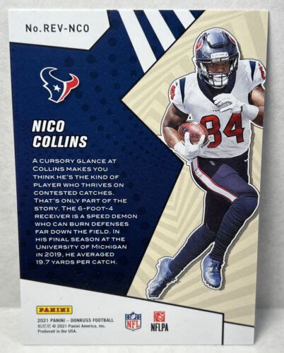 Panini Donruss Rookie Revolution Rev Nco Nico Collins Rc For