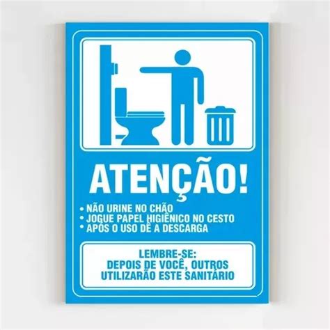 Placa Informativa Sinalização Regras De Higiene No Banheiro