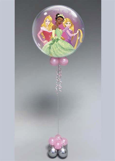 Inflated Disney Princess Bubble Helium Balloon With Collar