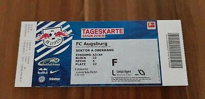 Ticket 1 League Season 2018 19 RB LEIPZIG Vs FC Augsburg EBay