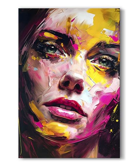 Tableau Déco Portrait Visage Femme Esquisse Pop Art Tableau Deco