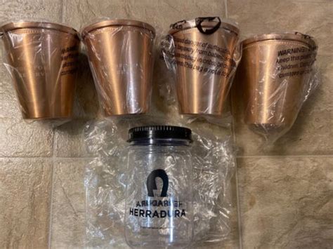 Lot Woodford Reserve Mint Julip Copper Cups Tequila Jar W