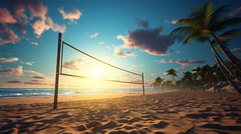 Premium AI Image | Beach Volleyball Background