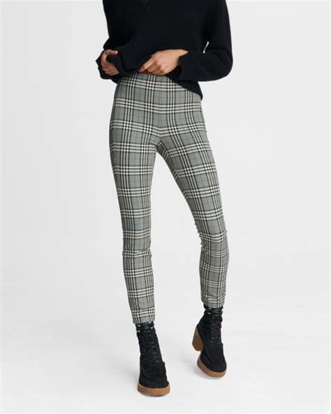 Rag Bone Simone Pant Check Equestrian Stretch Slim Fit Ankle Pant