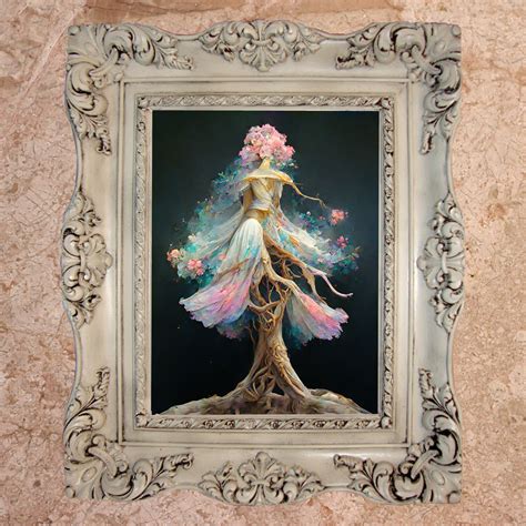 Fantasy Style Abstract Female Woman Tree Of Life Mother Nature Flower