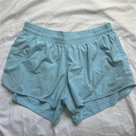 Light Blue Lululemon Hotty Hot Shorts Size LR Depop