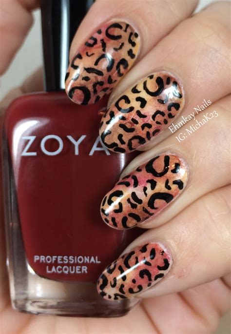 Ehmkay Nails Sponged Leopard Print Nail Art