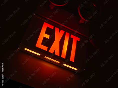 red exit sign Stock Photo | Adobe Stock