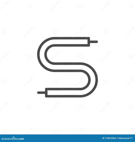 Optical Port Line Outline Icon Cartoon Vector | CartoonDealer.com