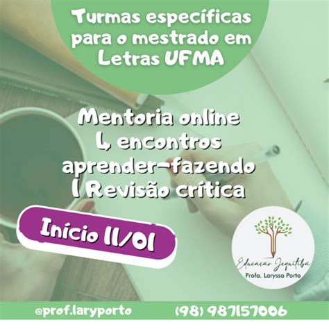 Turmas Espec Ficas Para O Mestrado Em Letras Ufma Laryssa Francisca