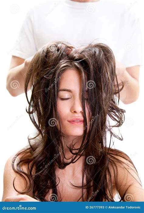 Head Massage In Beauty Salon Stock Image Image Of Delighted Calm 26777393