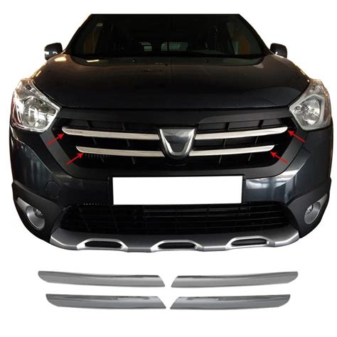 Element Grille Calandre DACIA DOKKER 2012 AUJOURD HUI INOX CHROME 4 PIECES