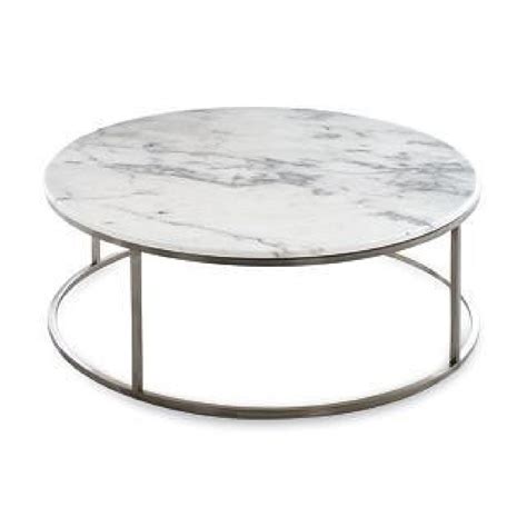 Round Coffee Table W Marble Top Metal Base AptDeco