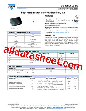 VS 10BQ100 M3 Datasheet PDF Vishay Siliconix