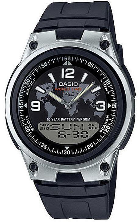 Men S Casio World Time Telememo Watch Aw A V