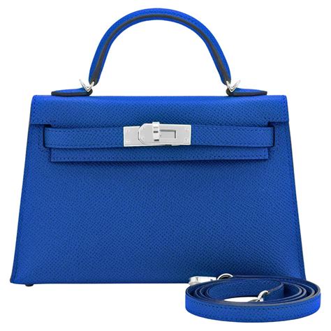 HERMS Sac Kelly 20cm II en cuir Epsom bleu électrique et bleu saphir