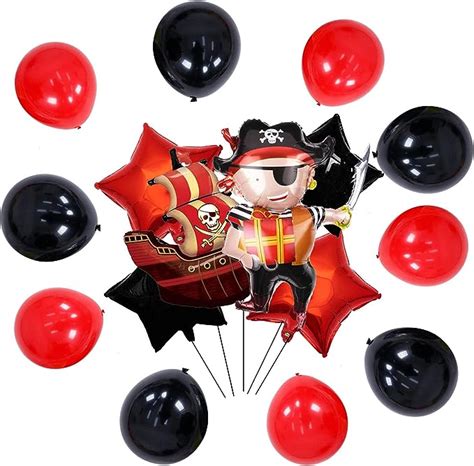 Pirate Ship Foil Mylar Balloons With Latex Balloons Pirate