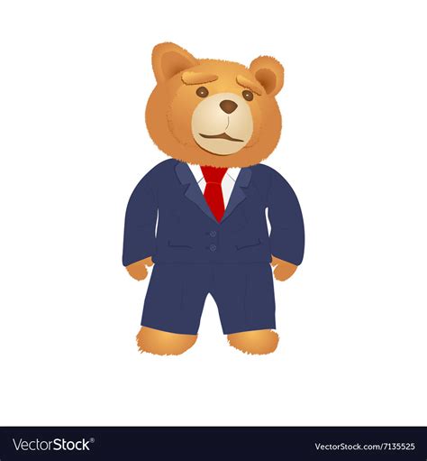 Cartoon Teddy Bear In A Suit And Tie Royalty Free Vector