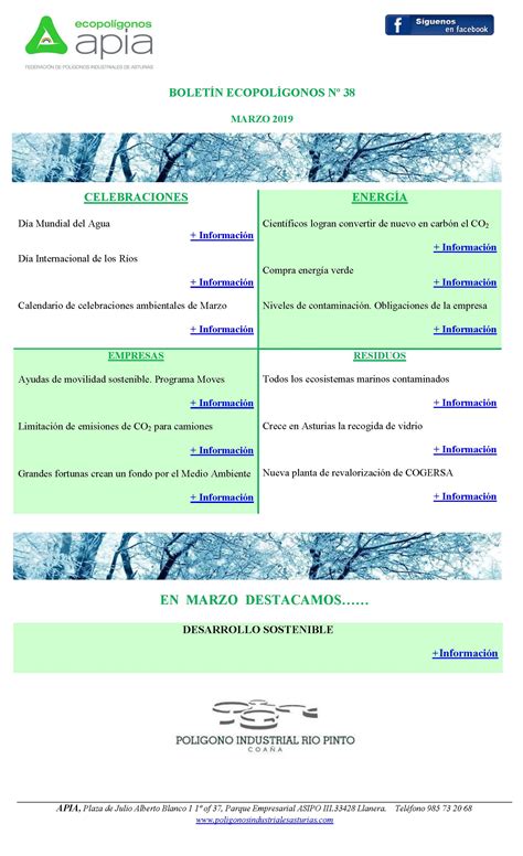 Boletín Ecopolígonos nº 38 marzo 2019 Polígono Industrial Río Pinto