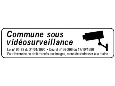 Panneau commune sous vidéosurveillance Contact VIRAGES